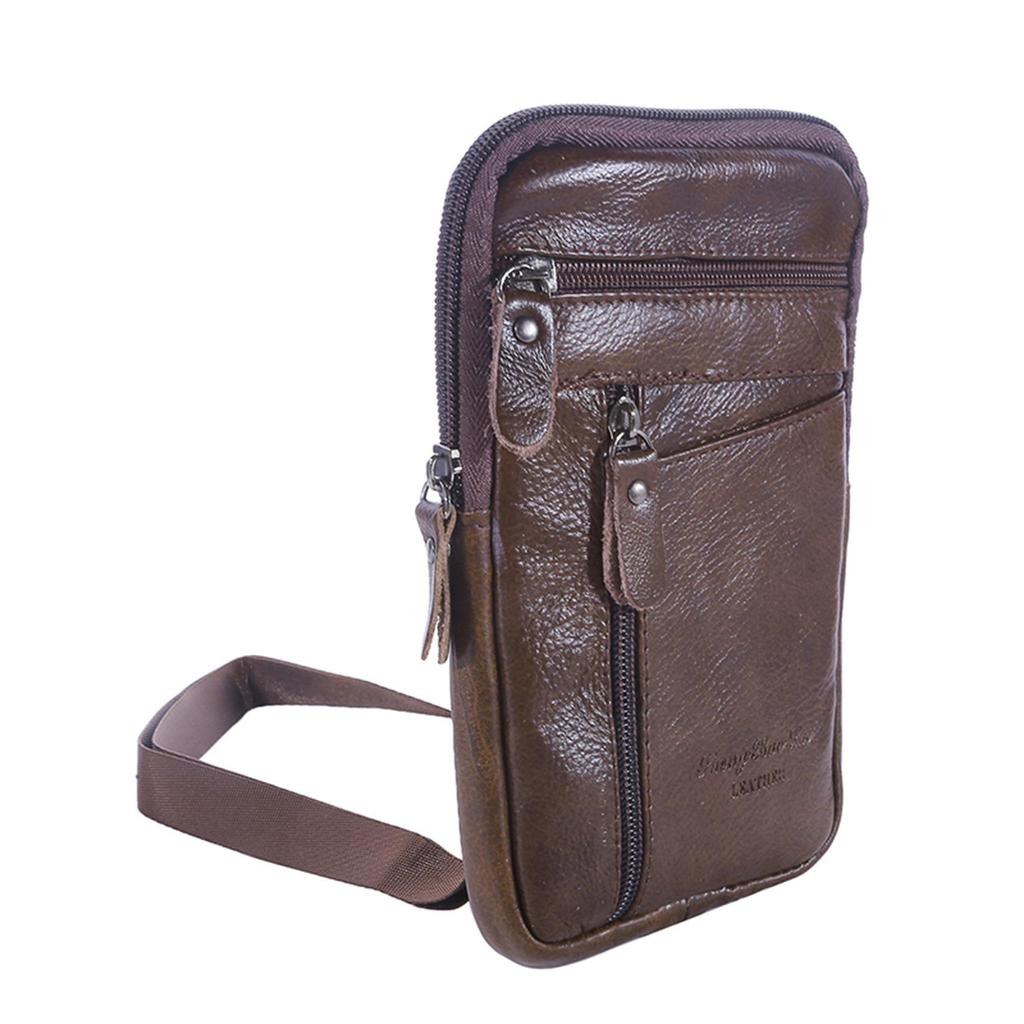 Simple Casual Crossbody Bag Men's Shoulder Bag For Men Leather Messenger Phone Side Sling Bag Chest Pack