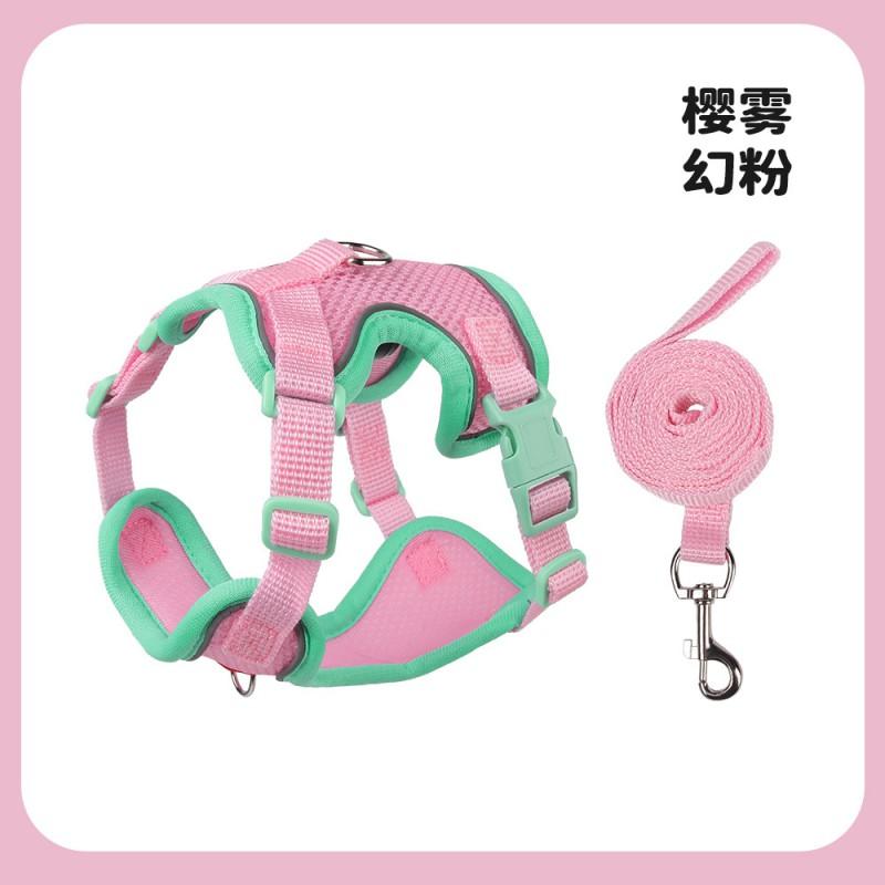 Adjustable Reflective Cat Harness Vest With Leash Small Dogs Kittens Breathable Escape-Proof Walking Gear