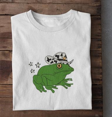 Cowboy Frog Meme T-shirt Aesthetic Funny T-shirt Frogcore Tee Unisex Tee