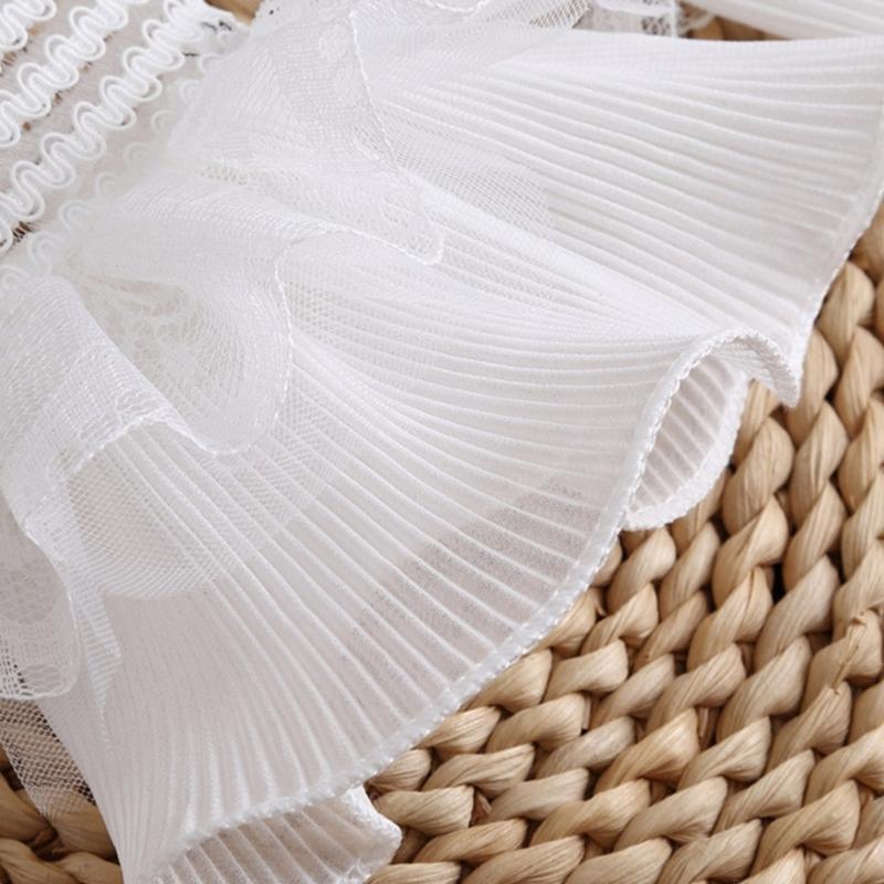 Removable Shirt Pleated Flared Sleeve False Cuffs White Color Pleated Wristband Decorative Women Clothing Accessories