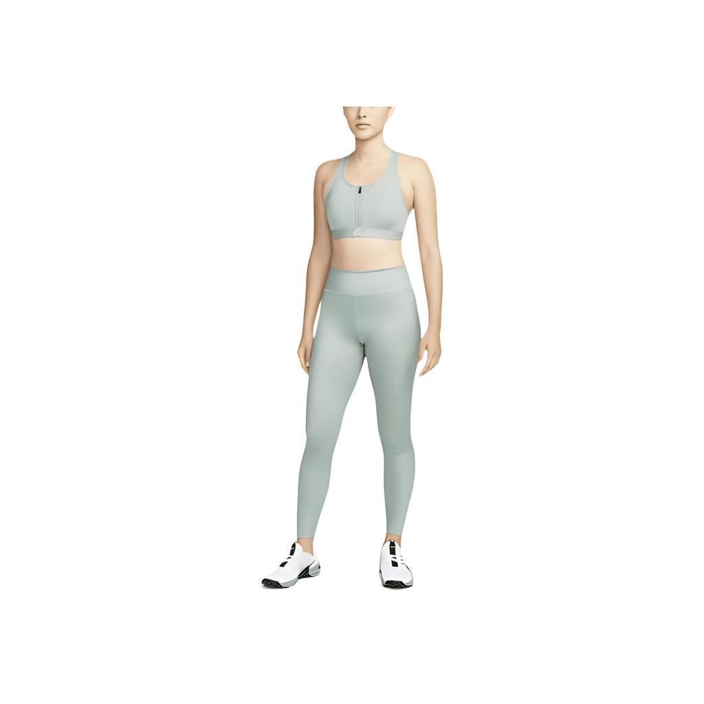 Nike Dri-FIT Swoosh Solid Zip Medium Support Sports Bra Women Underwear Smoke-Gray Jade DD1206-357