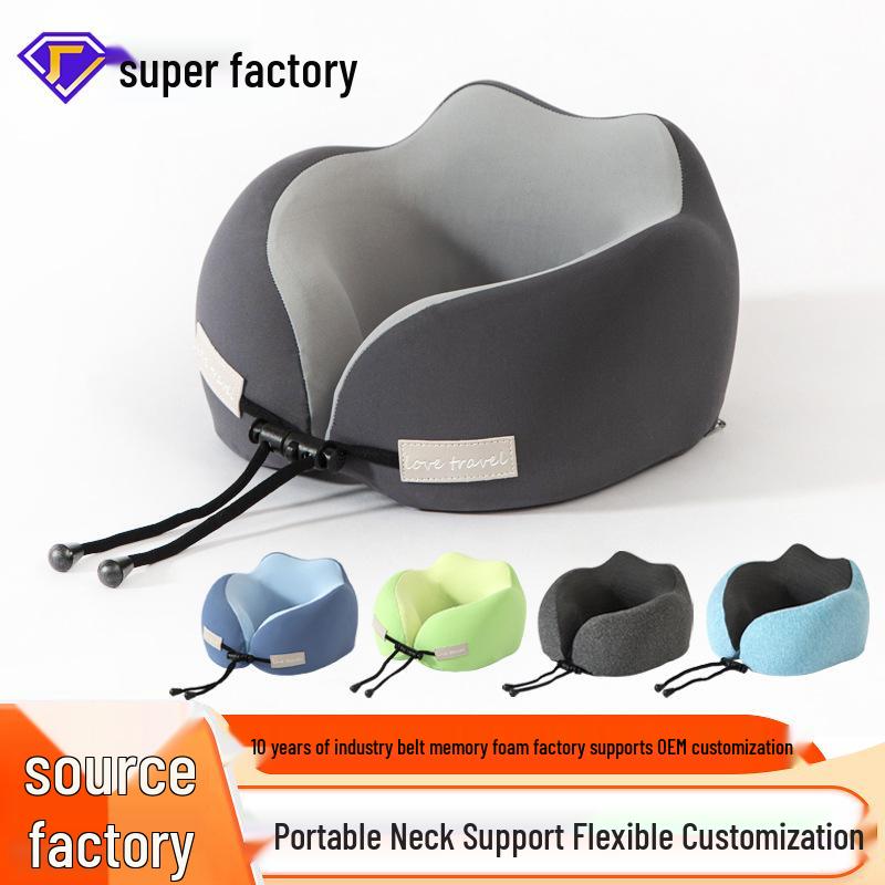 U-Shaped Memory Foam Travel Pillow for Neck and Cervical Spine Support