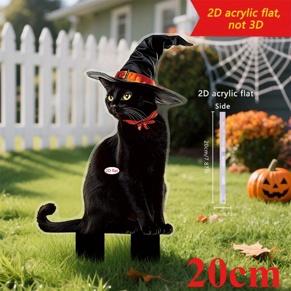 Cute Little Witch, 2D Flat Acrylic, Decoration, Suitable for Garden, Lawn, Potted Plants, Outdoor, Christmas, Halloween