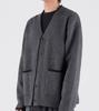 Button Seoul Wool Blend Point Line Knit Cardigan (Gray)