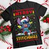 Stitch and Snowflakes Christmas Funny Ugly Mens and Womens T-Shirts #MC