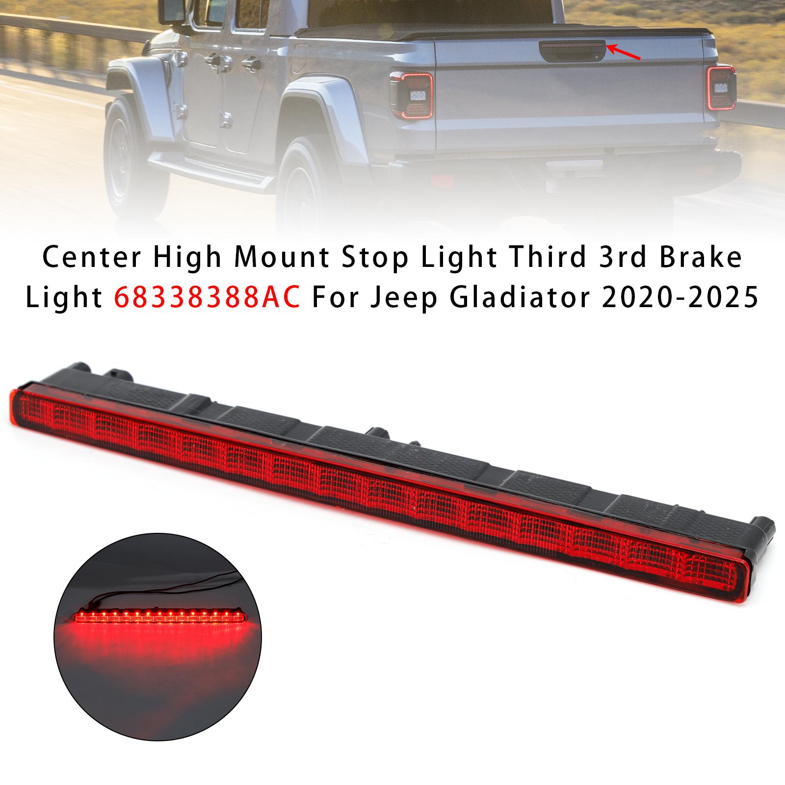 Center High Mount Stop Light Third 3rd Brake Light For Jeep Gladiator 2020-2025