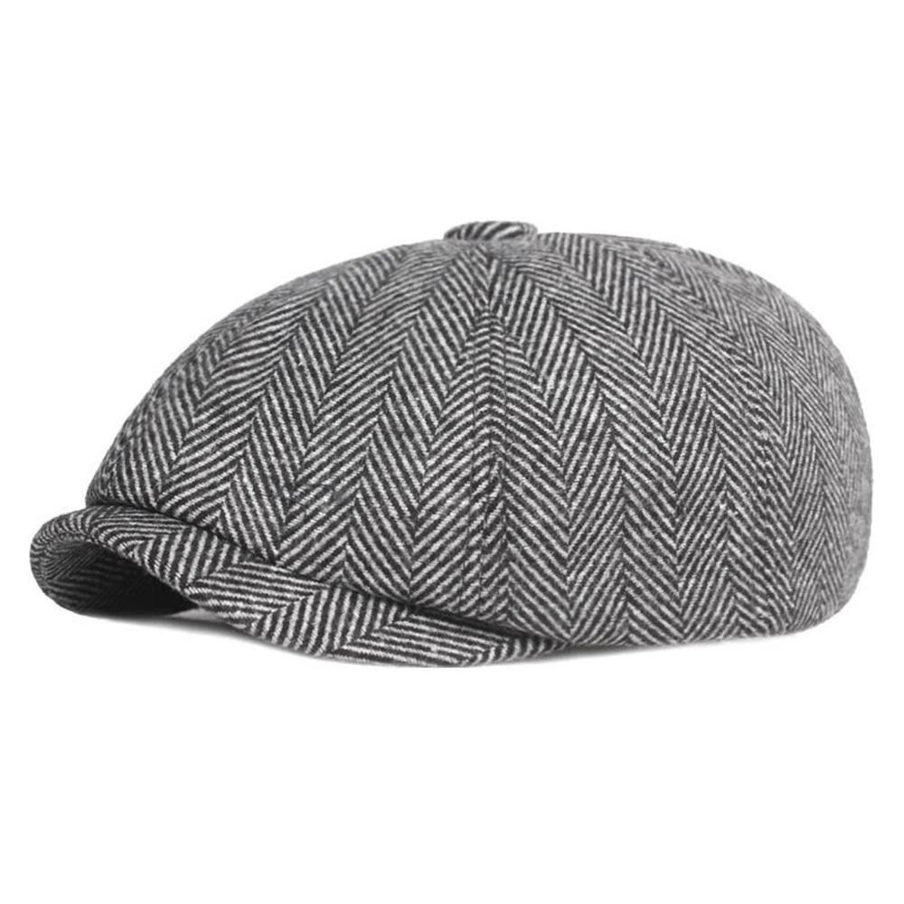 Herbst Winter Unisex Tweed Newsboy Barett Peaky Blinders Stil Golf Fahren Tägliches Tragen Bequem Knochenmütze
