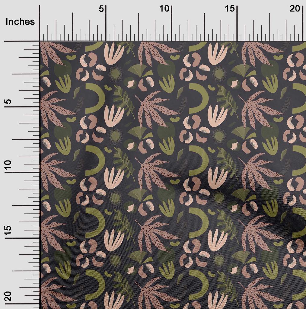 oneOone Cotton Flex Bluish Violet Fabric Tropical Abstract Dress Material Fabric Print Fabric by The Yard 40 Inch