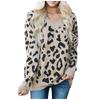 Women's Loose Knitted Star Shape Print Long Sleeve V-Neck Sweater Blouse