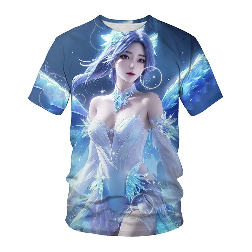 2024 Neues Sommer-T-Shirt mit chinesischem Comic „Pure Miss Sister“, personalisiertes, kreatives 3D-gedrucktes Nischen-Freizeittrend