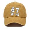 For New PVC Men's Vintage Washed Digital Printed Logo Sunshade Baseball Cap 6-Panel Adjustable