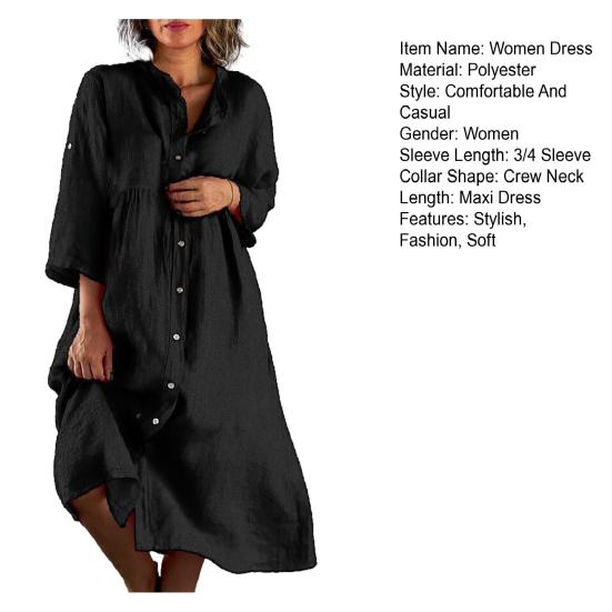 Women Down Dress Tunic Dress Casual Button Summer Beach Vacation T-shirt