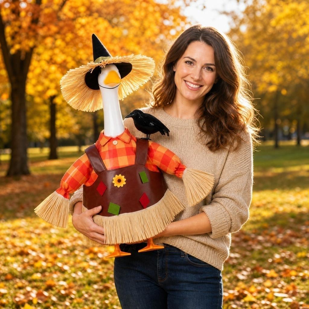 Porch Outfit Yellow Plaid for Thanksgiving Holiday Decoration