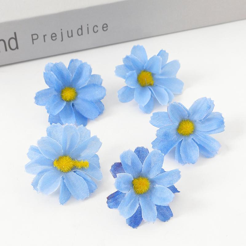 

20/50/100Pcs Daisy Artificial Flowers Silk Fake Flower for Home Decor Wedding Decoration Party Supplies Floral Design Craft Gift 20Pcs синий