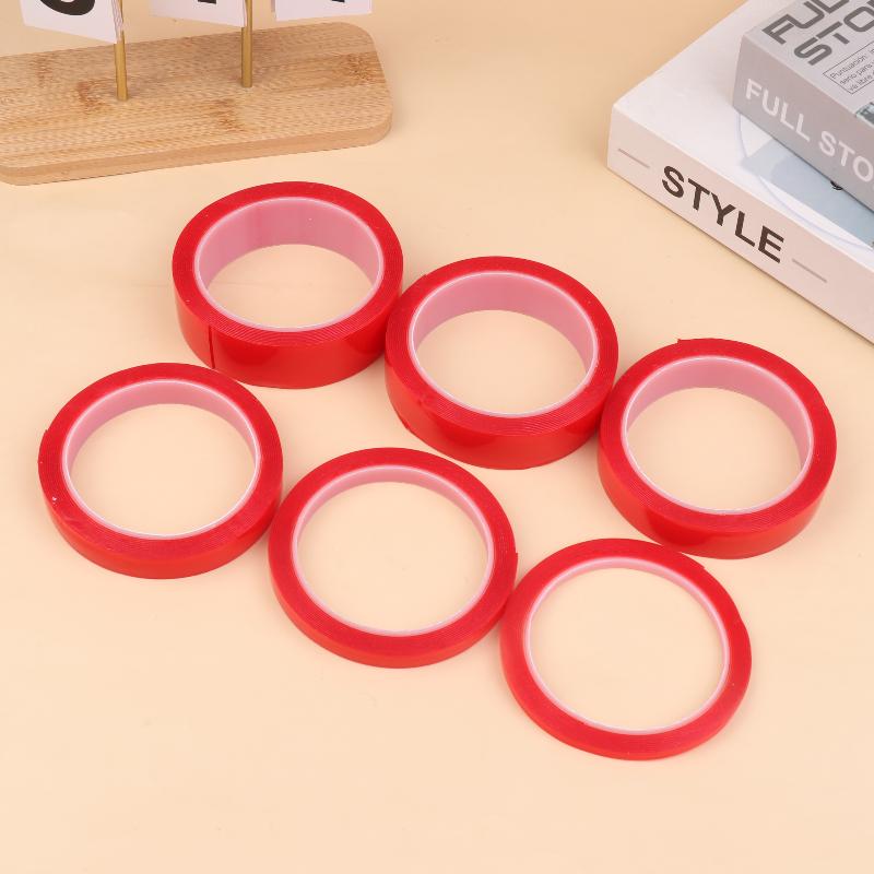 3Meter 10/20/30Mm Width Transparent Tape Double Sided Tape Nano Tape Washable Adhesive Nano Traceless Sticker Glue Red