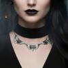 1pc Vintage Skeleton Moth Necklace, Gold Metal Material, Punk Style, Unisex Everyday Wear