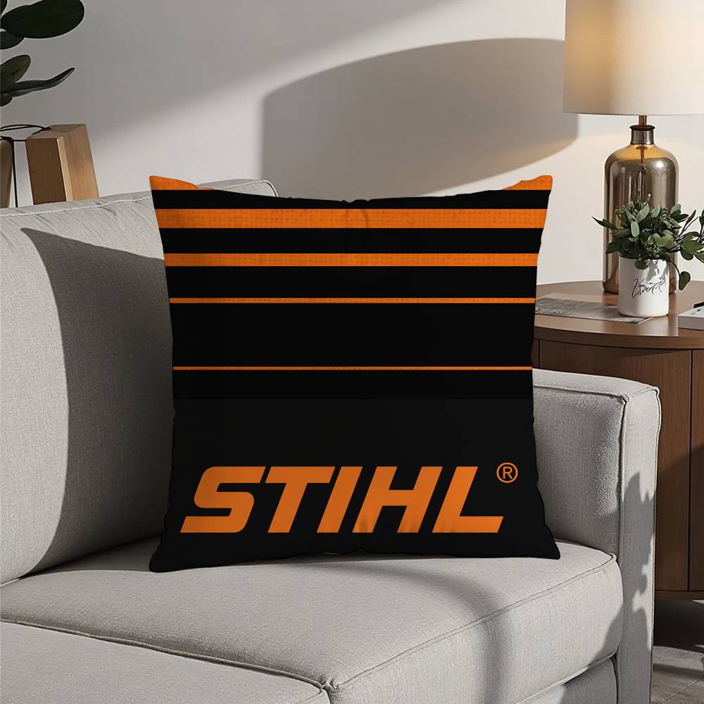 S-STIHLs Chainsaw Logger Pillow Case Sofa Decorative Home Double-sided Printing Short Plush Cushion Pillow Cover Holiday Gift