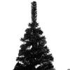 Maison Exclusive - Arbre de Noël artificiel pré-éclairé et boules noir 180 cm PVC