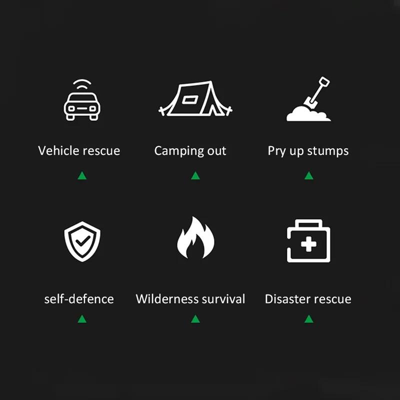 Tragbare faltbare Gartenschaufel 7-in-1 Multifunktions-Camping-Schaufel für Outdoor-Survival-Kit mit Kompass & Säge & Flaschenöffner