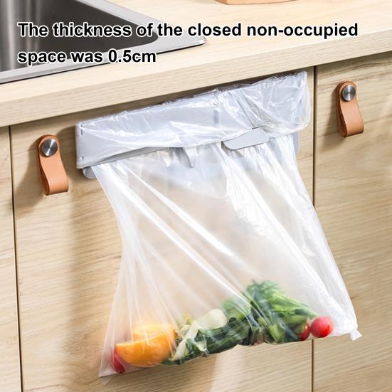 2Pcs Foldable Trash Bag Holder with Magnetic Closure Wall Mounted Folding Garbage Rack Collapsible Hanging Garbage Bag Holder