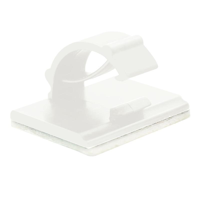 10x White Black Cable Clamp Adhesive Wire Clip Tie Fixer Mounting Desk Line Holder Management Fastener