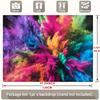 2D Vibrant Rainbow Explosion Tapestry, Colorful Dust Wall Art for Photoshoot