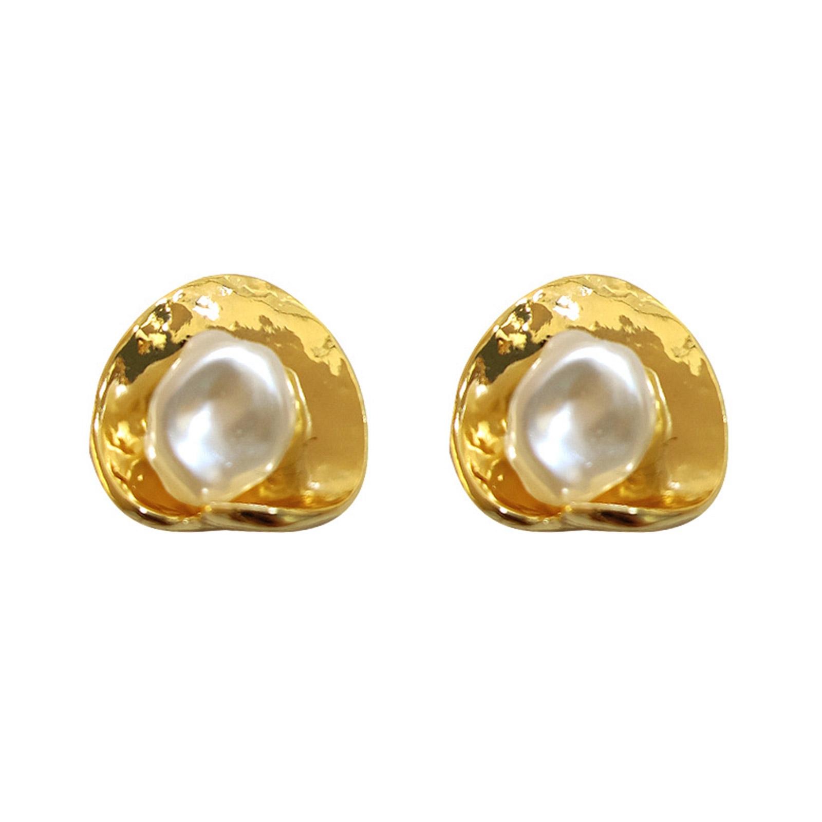 

Элегантные серьги-пусеты из пресноводного жемчуга, удобные серьги, аксессуары ручной работы для модных женщин золотой