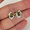 PONYKISS Srebrne Kolczyki Sztyfty z Zielonym Cyrkonem dla Kobiet Minimalistyczne Modne Delikatne Nieregularne Geometryczne Akcesoria