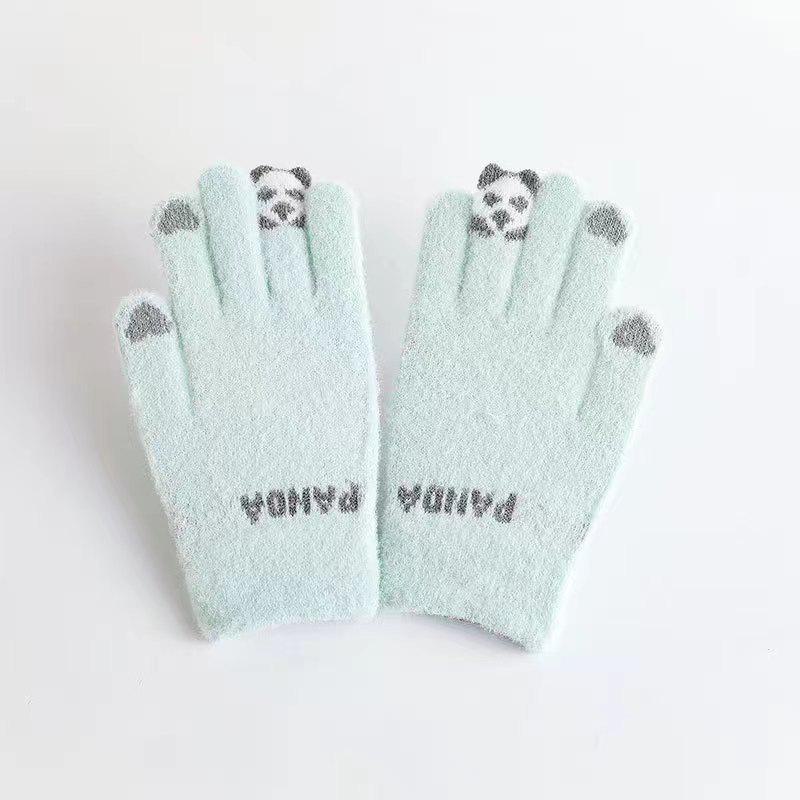 2024 Cute Korean Style Winter Knit Touchscreen Gloves for Women - Warm & Thick, Ideal for Cycling & Cold-Proof Protection