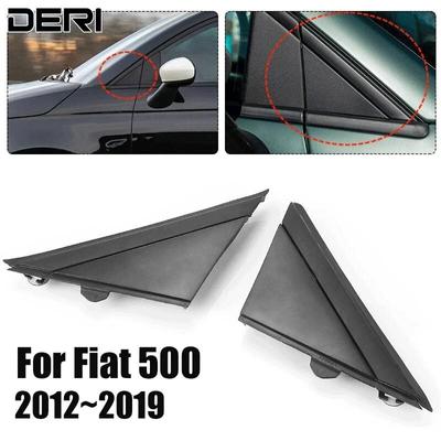 Rear Mirror Triangle Trim Plate Cover Moldings For Fiat 500 2012~ Matte Black LH&RH Door Mirror Flag 1SJ85KX7AA 1SD00KX7AA