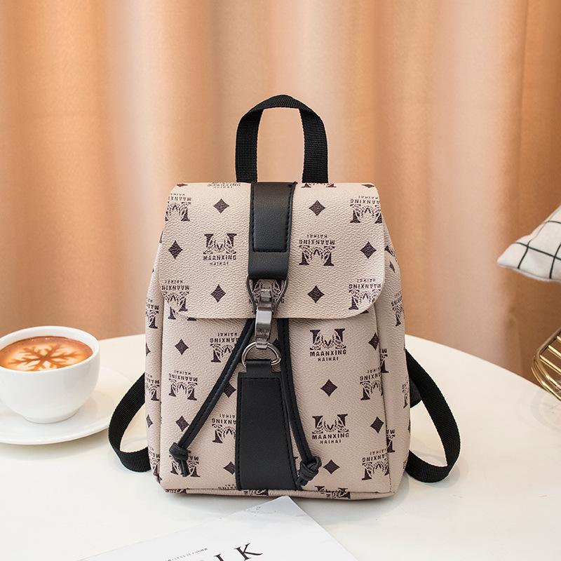 

Women s Trend Fashion Printed Backpack Autumn New Product Lock Student Small Backpack Women s Bag