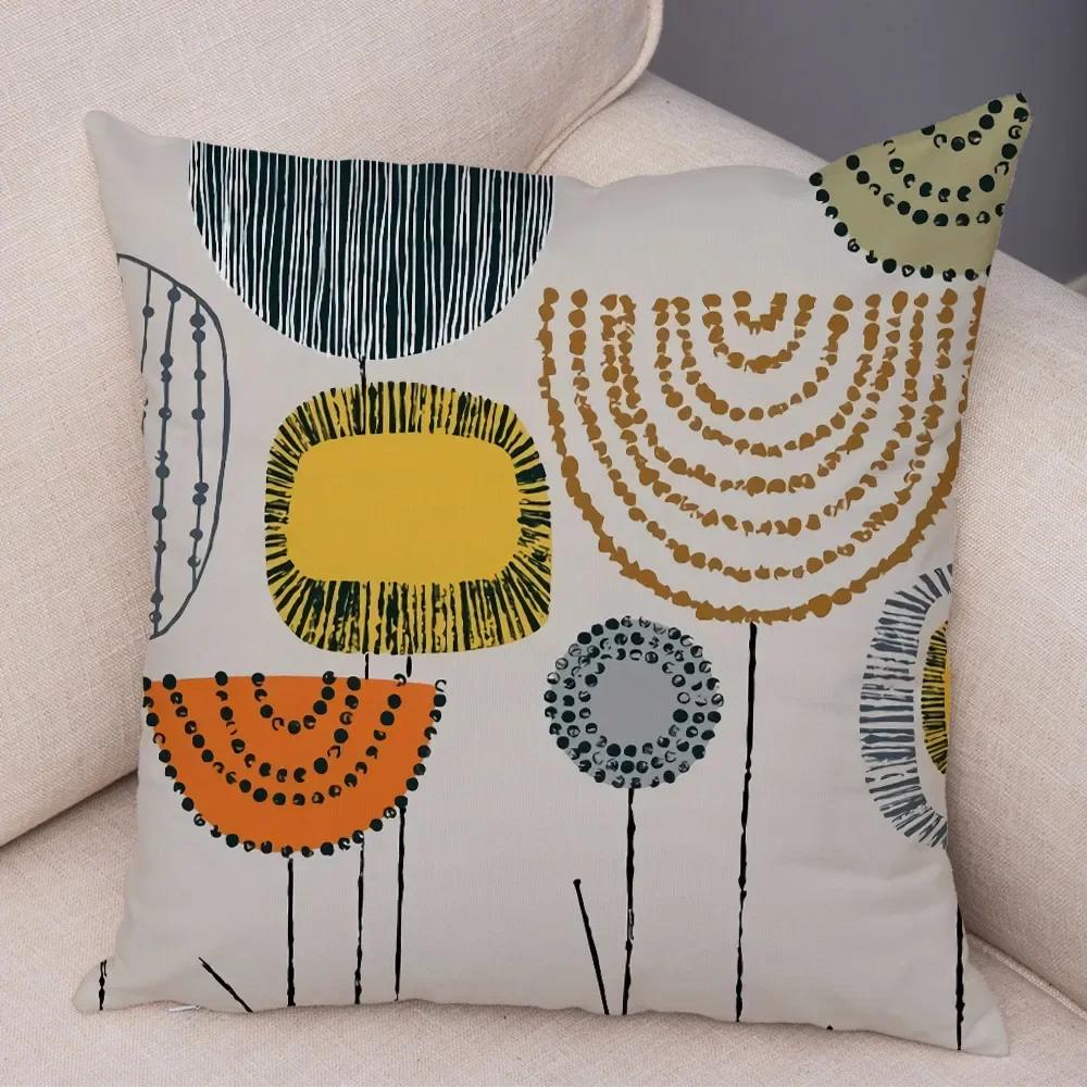 Abstracte Kunst Kussenhoes Decoratief Geometrisch Plant Boom Bloem Kussensloop Bank Thuis Auto