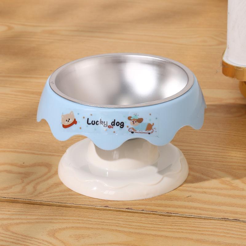 Douyin Pet Stainless Steel Cat Bowl, Dopamine Color, Non-Slip Dog Ice Cream Bowl, Neck Protection Feeding Utensils.