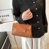 Retro Matt Handväska Ny Vårmode Enfärgad Axelväska Splicing Tote Väska Textur Crossbody Väska