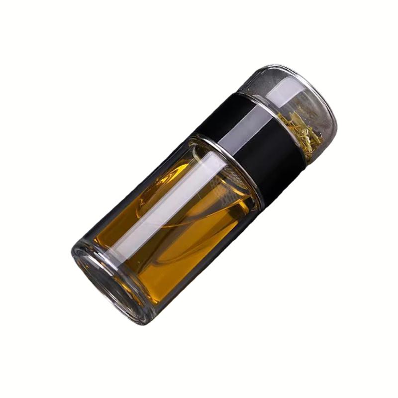 420ML Tea Cup Easy To Clean Glass Tea Cup with Double-layer Tea Infuser Tea Infuser Water Cup Suitable for Office Outdoor Travel