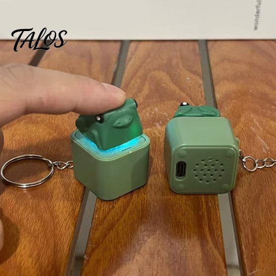 Talos 1/2Pcs Seagull Mine Button Keychain, Rechargeable Fidget Clicker with Real Sound & LED Light, Mini Hanging Buckle Toy