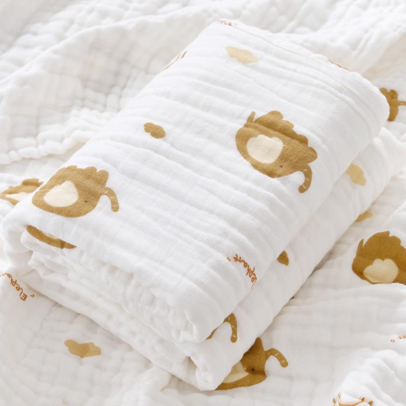 High-Density Six-Layer Pure Cotton Baby Bath Towel and Swaddling Blanket for Newborns and Children