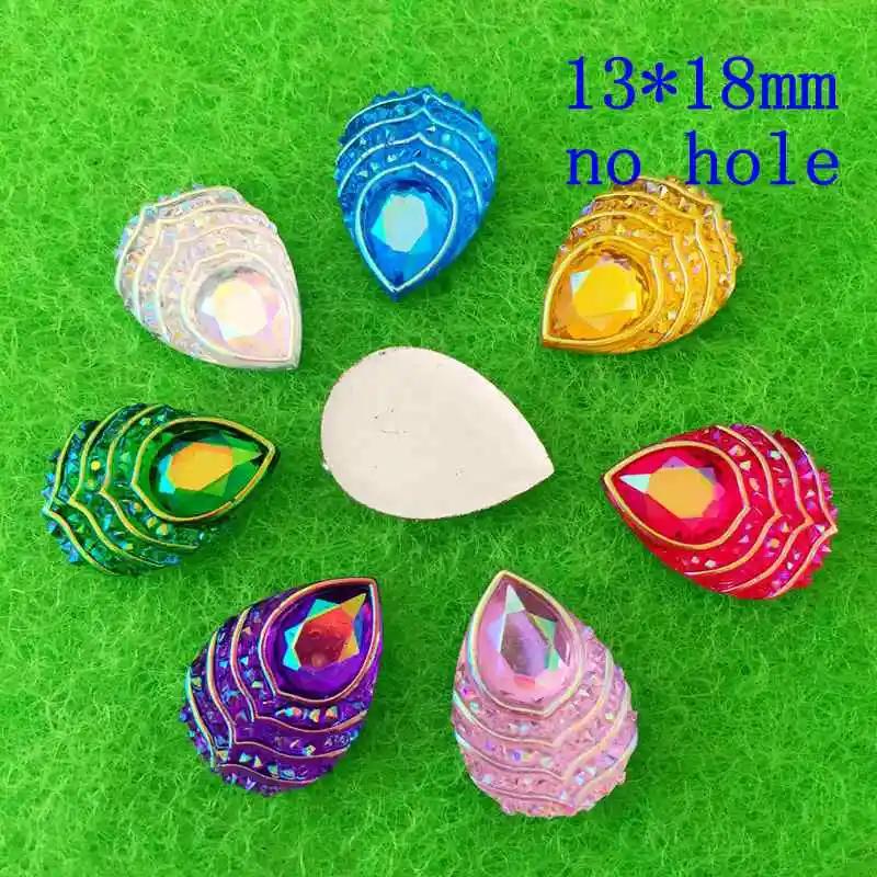 13*18mm/18*25mm AB Resin Tear drop Rhinestone flatback peacock eye stones and crystals costume Button Accessories HE19
