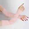 1 Paar Elastische Ärmel Fahrhandschuhe Lange Fingerlose Eis Seide Spitze Armärmel Fäustlinge Bedeckt Sommer Sonnenschutz Spitze Handschuhe Damen