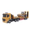 RC Semi Truck with Trailer Realistic Music Large Size Anti Skid Wheels Remote Control Construction