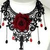 Floral Choker Necklace Gothic Lace Necklace for Women Halloween Costume Jelwery, Cosplay Party, Wedding