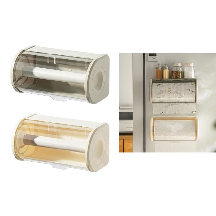 Kitchen Tissue Organizer Wall Mounted Paper Towel Dispenser Clear Napkin Holder