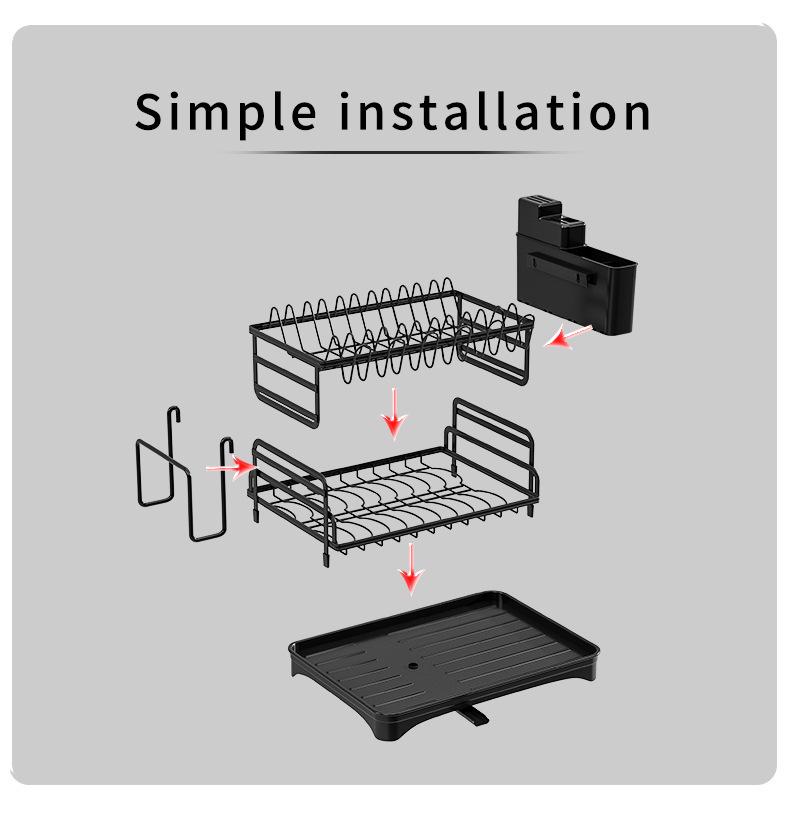 Multifunctional Kitchen Dish Rack: Bowls, Plates, Chopsticks Storage & Drain