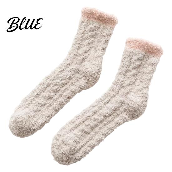 Warm Bed Socks for Sleeping Thickened Plush Women Soft Coral Fleece Slipper with Cozy Air Conditioned Room Towel Bottom Cushioning Thermal