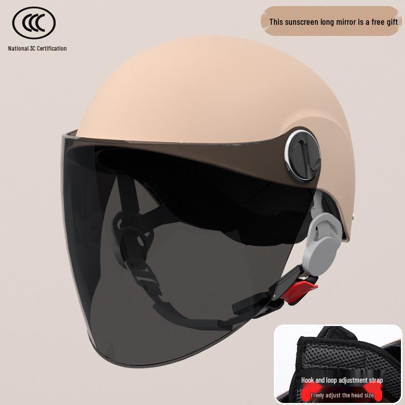 Certified Universal Half Helmet for Men & Women - Summer Sun Protection, All Seasons Motorcycle Use