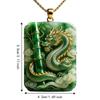 Bamboo Carved  Pendant Necklace Green  Square Pendant Lucky Amulet  Traditional Chinese