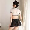 Sexy Underwear Hot Tight Skirt Hollowed Out Cute Sexy Short Skirt Split Ice Silk Transparent Maid Uniform