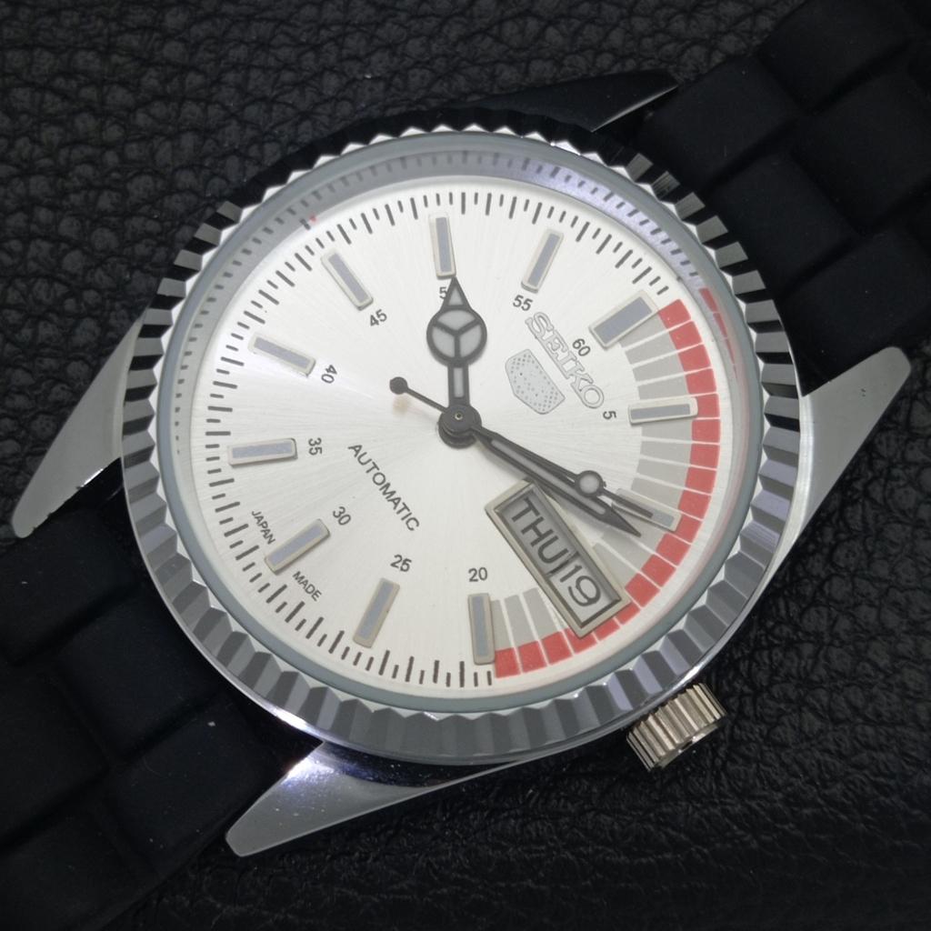 REFURBISHED SEIKO 5 AUTOMATIC 6309A VINTAGE JAPAN MENS SILVER WATCH a440835-9