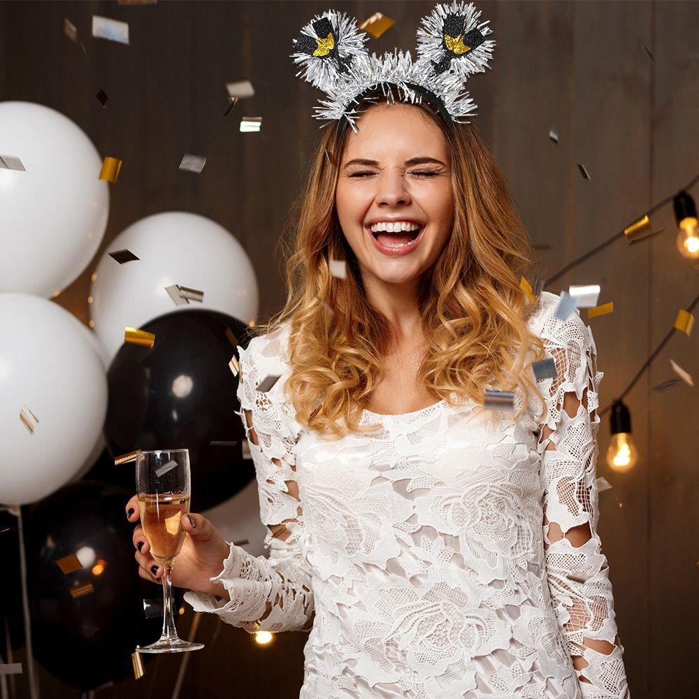 Black Gold 2025 New Year Headbands Wear-resistant Cosplay Headbands  Costume Party Accessories