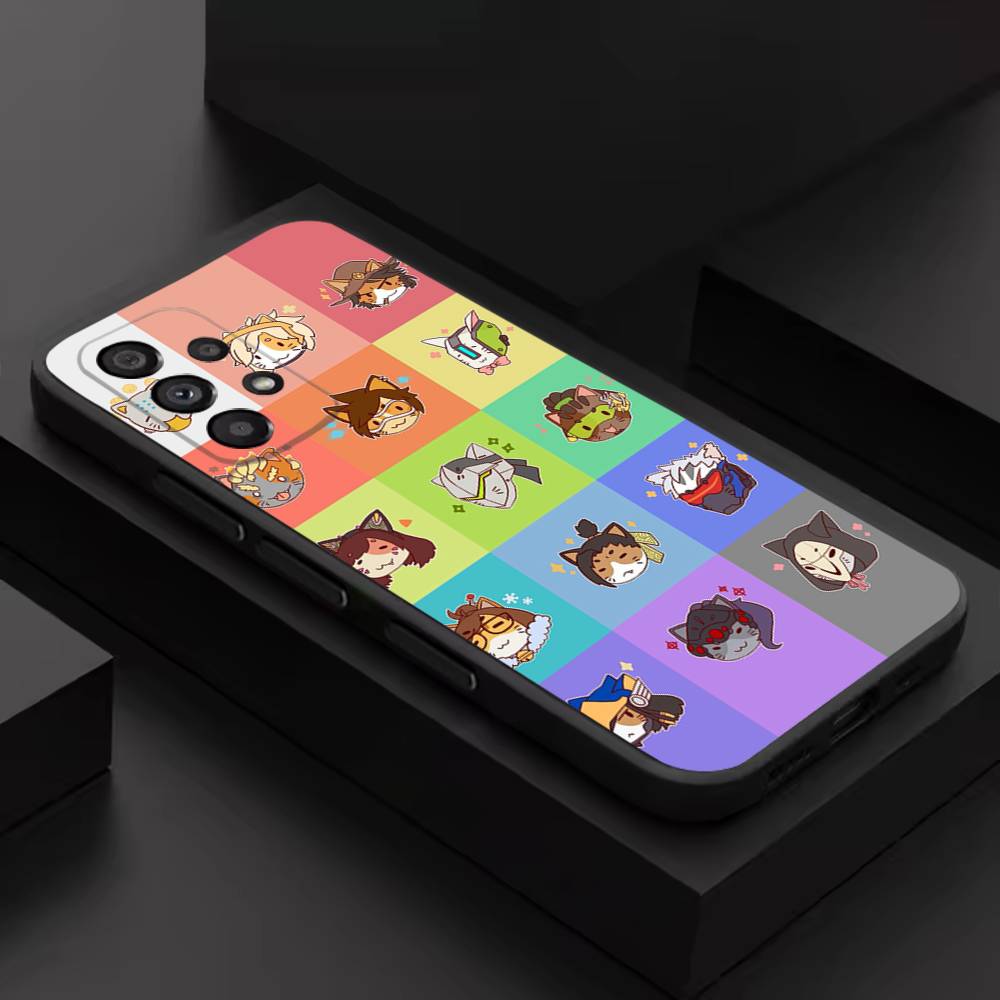 Game O-Overwatch-S Cute Phone Case For Samsung S 9,10,21,30,22,23,24,25,26,Ultra,Plus,Lite,FE,4,5G Black Soft Precise SamsungS25PLUS